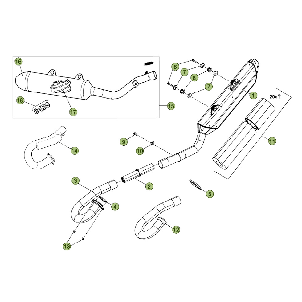 Beta RR400 12 Auspuffsystem Ersatzteile Beta RR400 12 Auspuffsystem Ersatzteile